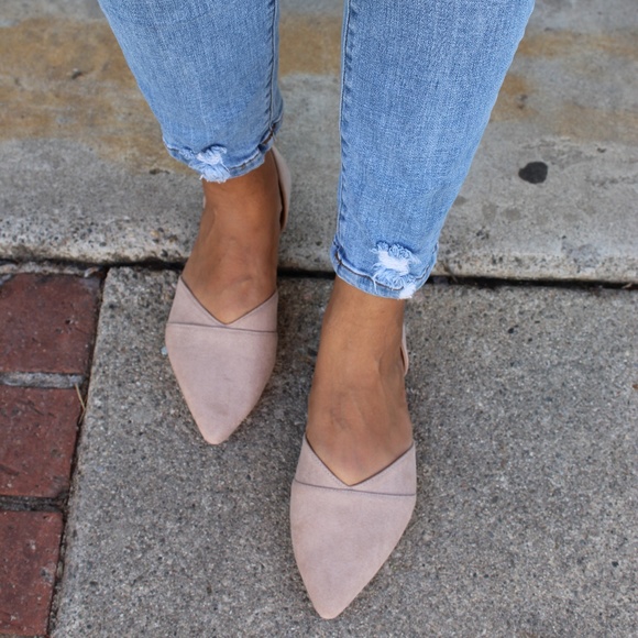 Price firm//The Chantilly// Taupe vegan suede Flat - Picture 2 of 8